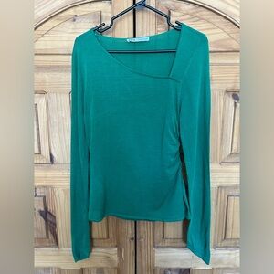 NWOT ZARA Long Sleeve Asymmetric Fine Knit Top